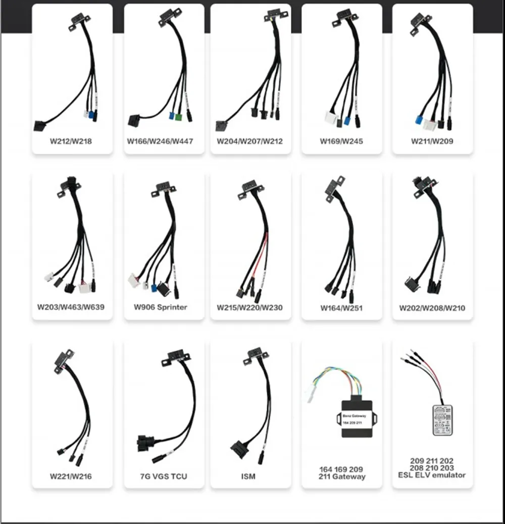 100% Origional EIS ELV 7G+ISM+MB Test Cables For Mercedes For Benz Work with VVDI MB BGA Tool +7G+ISM +Gateway Emulator