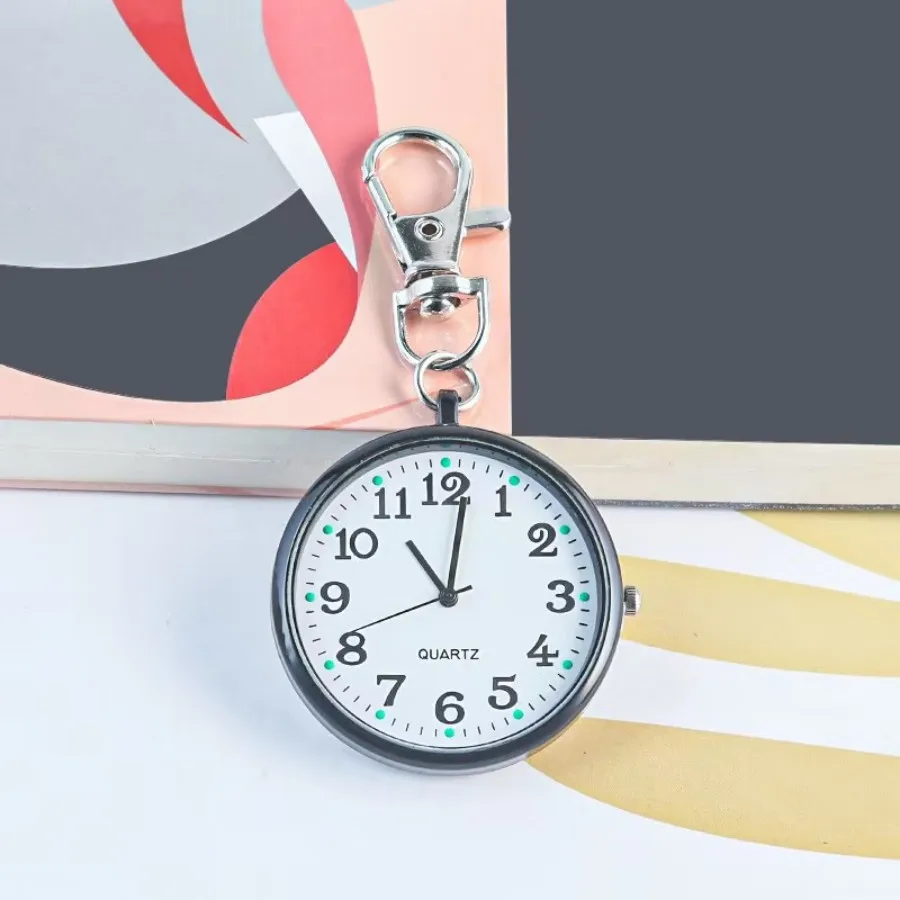 4/5 pcs Electronic Pocket Watch LED Keychain Nurse Pocket Watch Digital Watch for Student Backpacks Keys Pendant Timepiece