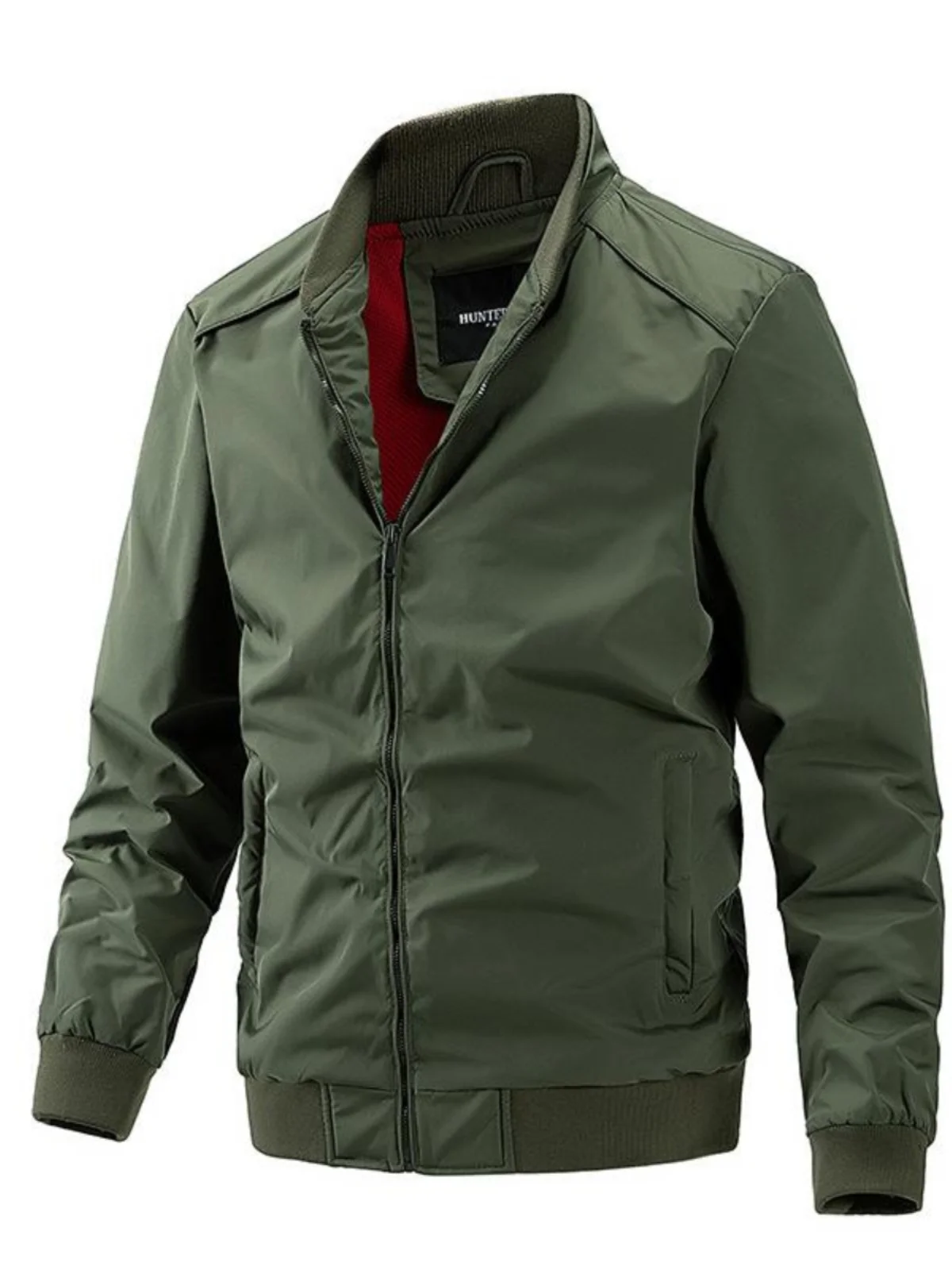 

Loose Men's Busin Casual Jaet Coat Large Size Youth Faion Spring Autumn Wear Polyester Fiber Zipper Closure Color