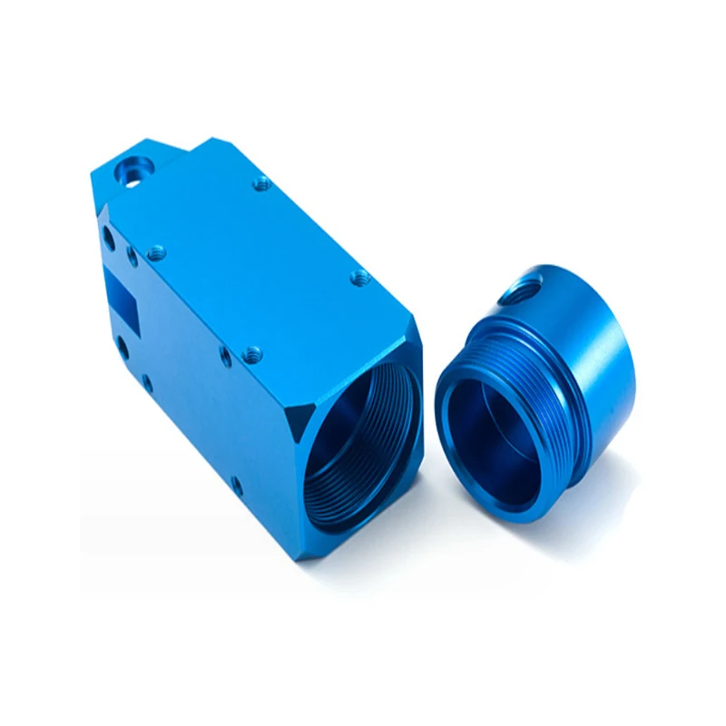 

Blue anodized aluminum alloy CNC machined precision mechanical cavity components Mechanical threaded cavity components