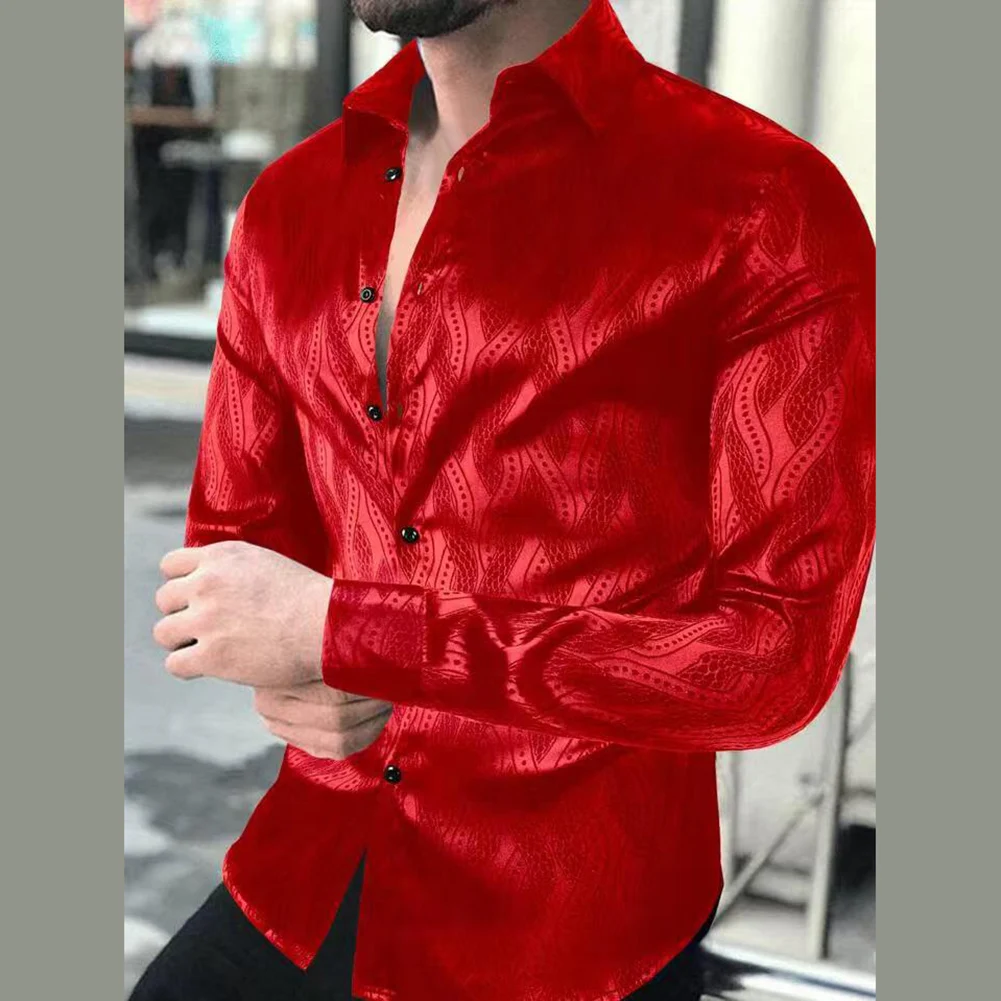 Camisa de vestir de negocios elástica de manga larga con botones de solapa y estampado gráfico Retro de lujo para hombre, camisa Social de Cachemira, ropa para hombre