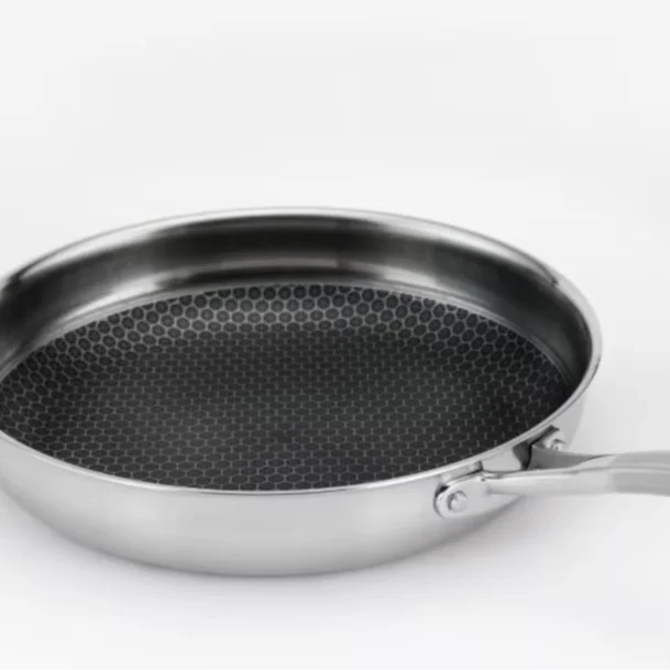 304 Stainless Steel Pan Uncoated Non-stick Pan Fried Egg Pan Non-stick Bottom Healthy and Less Fumes