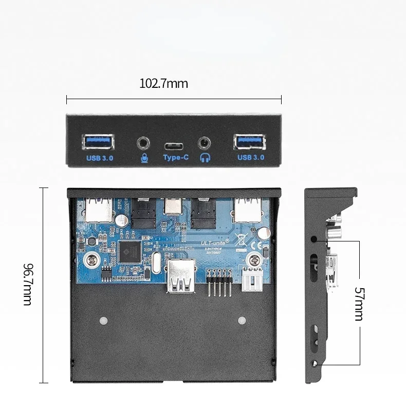 Встроенная USB-панель для настольного ПК, 4/2 порта USB 3.0, кронштейн для передней панели, линейный адаптер, гибкий диск для компьютера