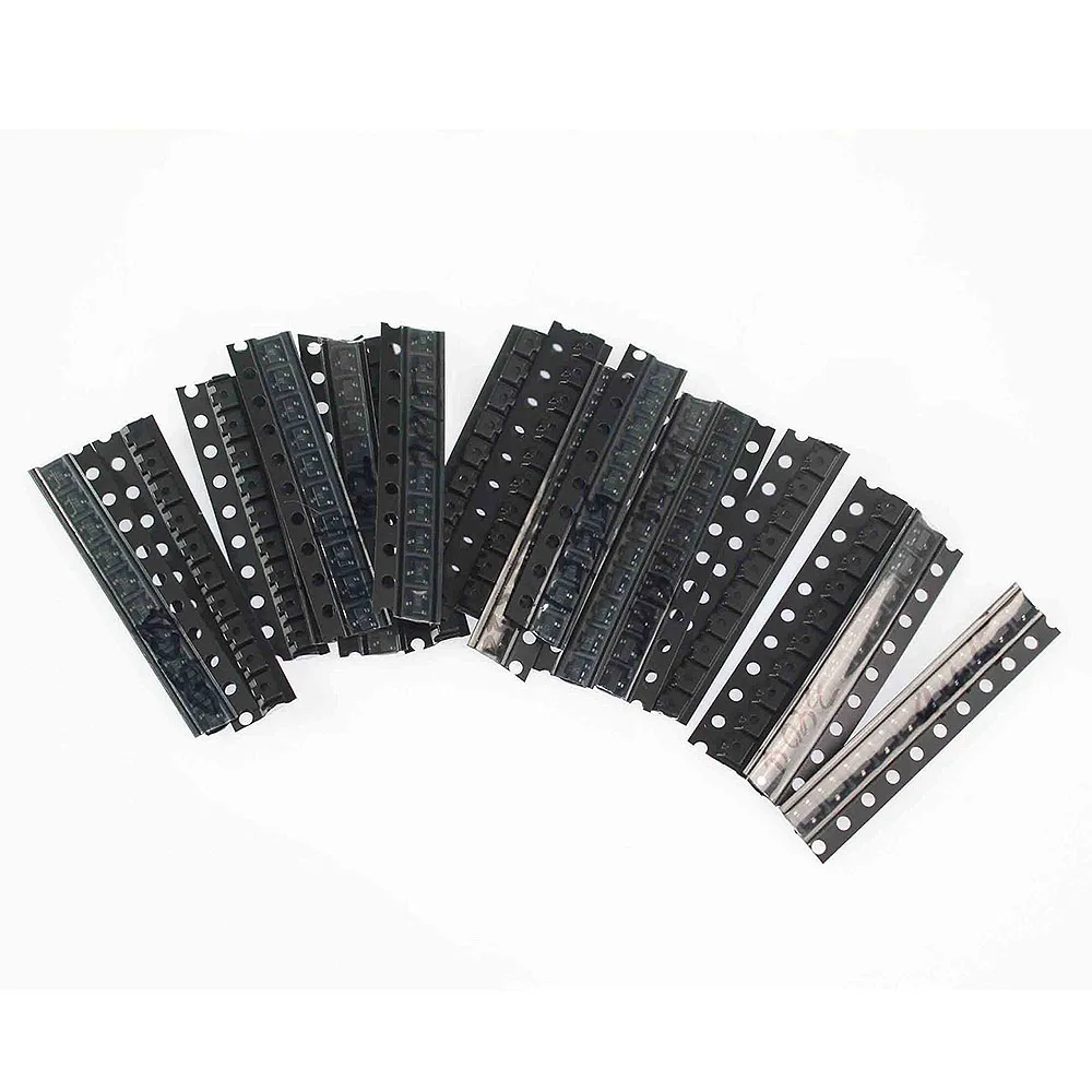 Kit de transistores SMD 180 piezas SOT-23, 18 tipos, S9013, S9014, S9015, S9018, 2N3904, 2N3906, A92, C1815, A1015, conjunto de transistores estables