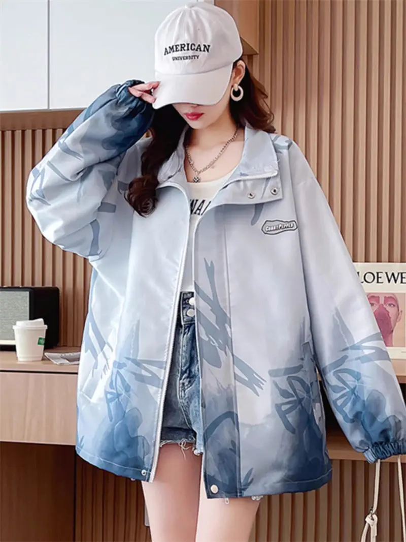 

Women's & Teen Girls' Ombre Dye Cargo Jacket - 2025 Spring Fall Convertible Workwear Casual Streetwear Lightweight Top G517