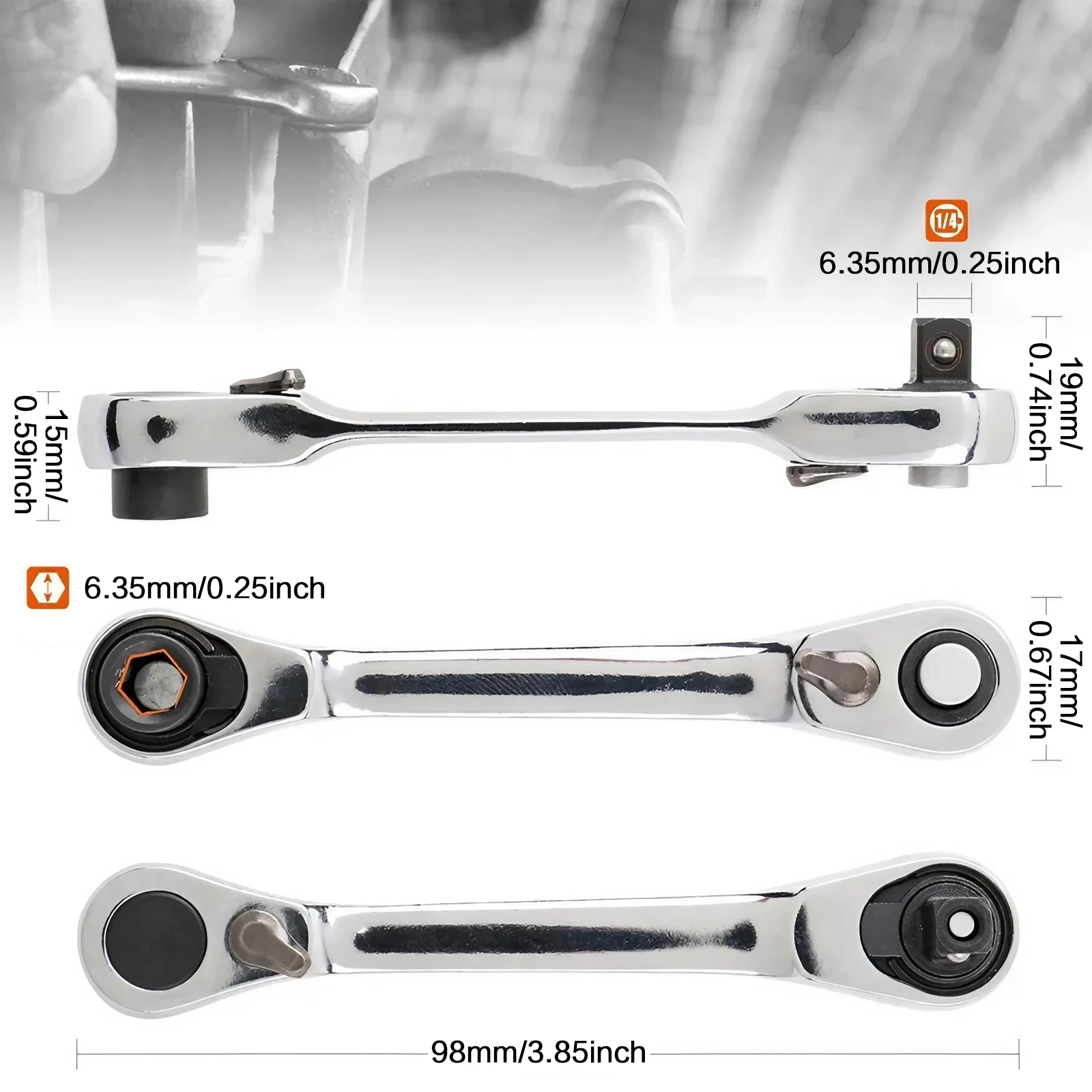Dual-Head Ratchet Wrench Set, Precision Mechanical Tool Kit, Non-Slip & Durable, DIY Home Repair, Anti-Rust Portable Hand Tools