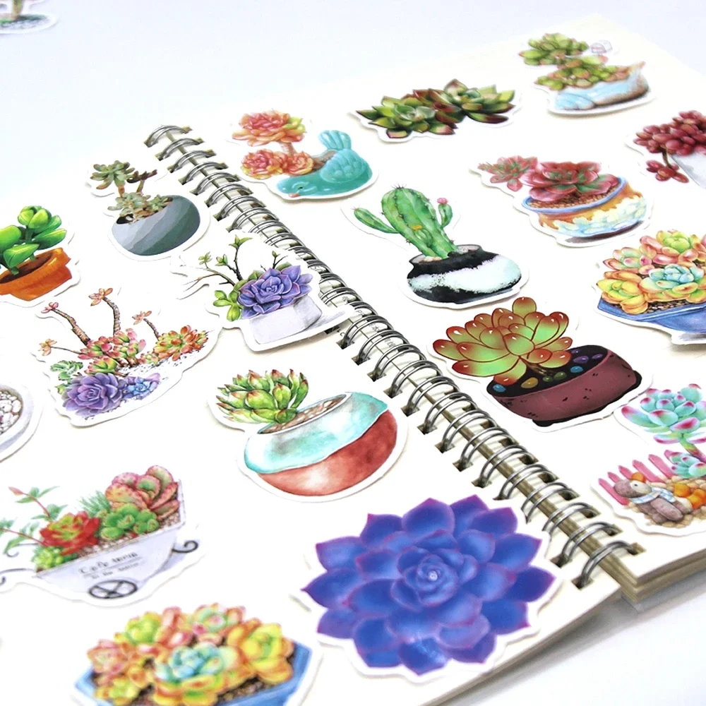 10/50pcs Succulent Plants Stickers Cartoon Decals Toy Stationery Guitar Phone Bicycle Laptop Luggage Car Graffiti Kids Sticker