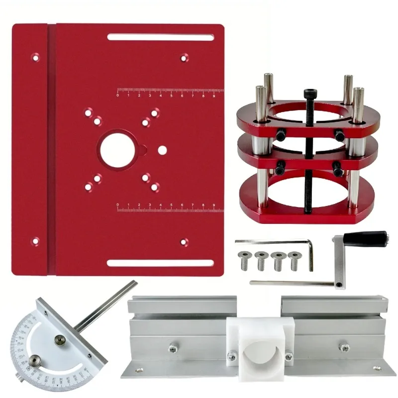 Aluminum Alloy Router Insert Plate Engraving Machine Flip Base Bakelite Milling Trimmer Woodworking Processing Auxiliary Tool