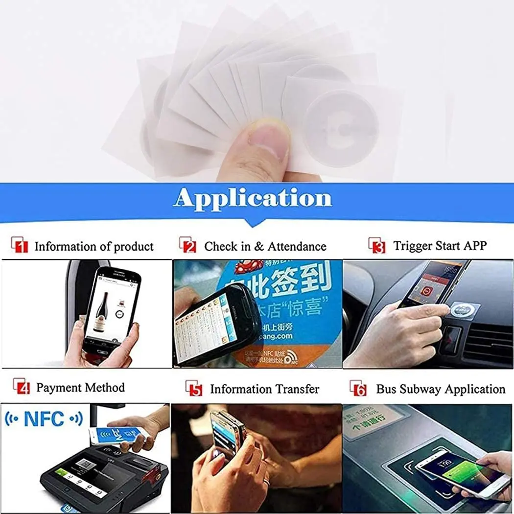 10/30/50Pc 25MM CUID Android App Modify UID Changeable S50 1K NFC Sticker Wet Inlay 13.56MHz NFC tag Block 0 Writable Copy Clone