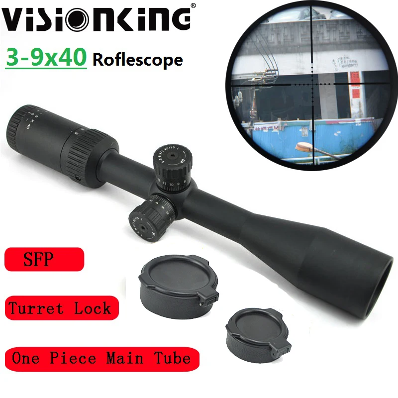 

Visionking Optics Sights 3-9x40 Riflescope For Target Shooting Hunting 1Inch Tube Mil Dot Reticle Tactical Long Range Rifle ar15