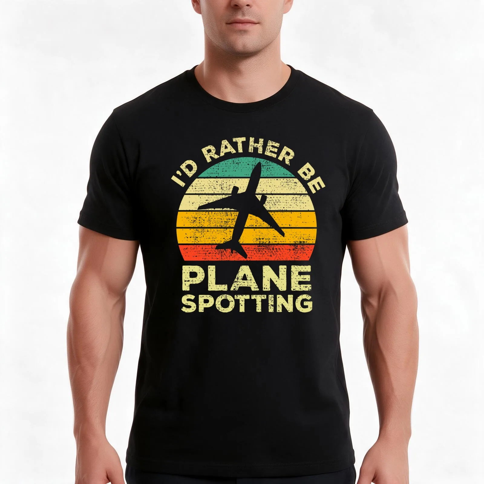 I’d Rather Be Doing Plane Spotting Vintage Gift For Plane Spotters T-Shirt, Summer Casual Cotton Tee, Oversized Streetwear Tops