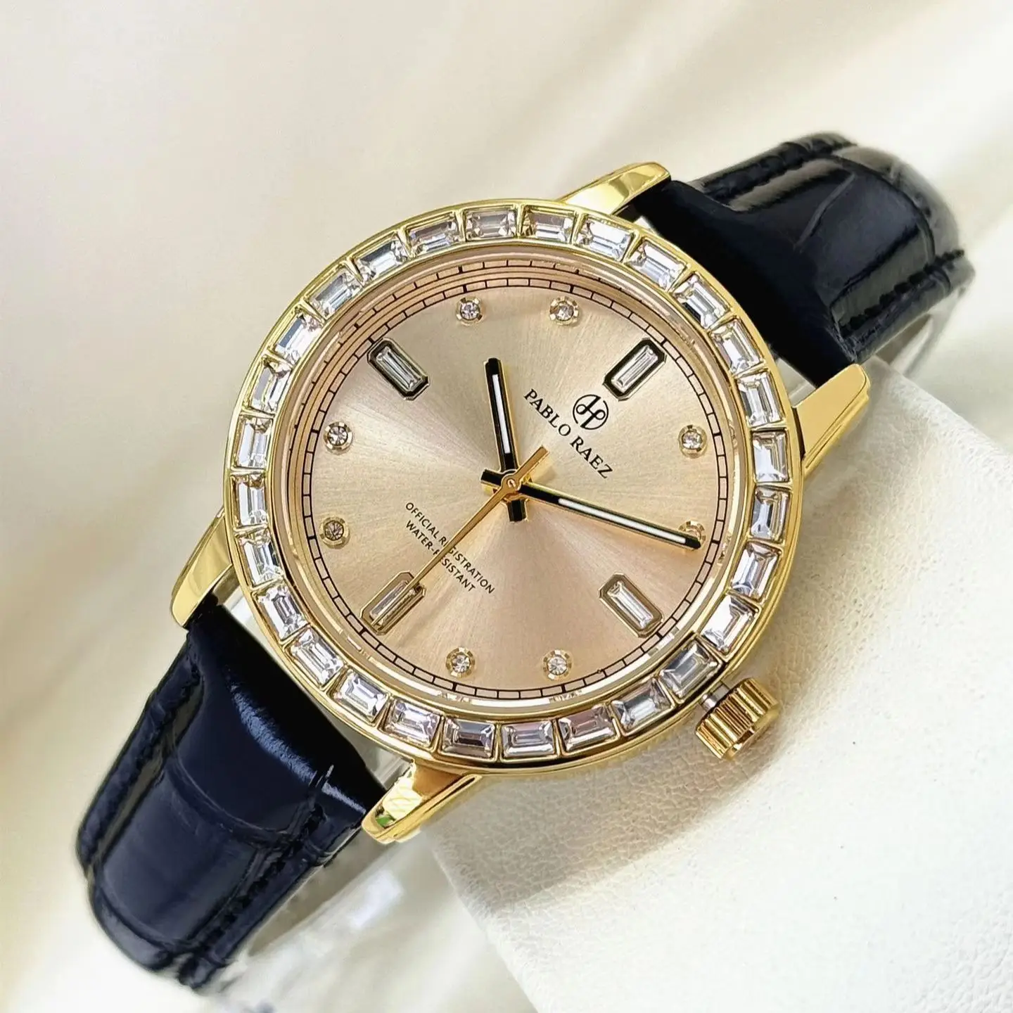 Ladies' Waterproof Quartz Watches Light Luxury Fashion Diamond Inlaid Leather Strap Women's Wristwatch Gift