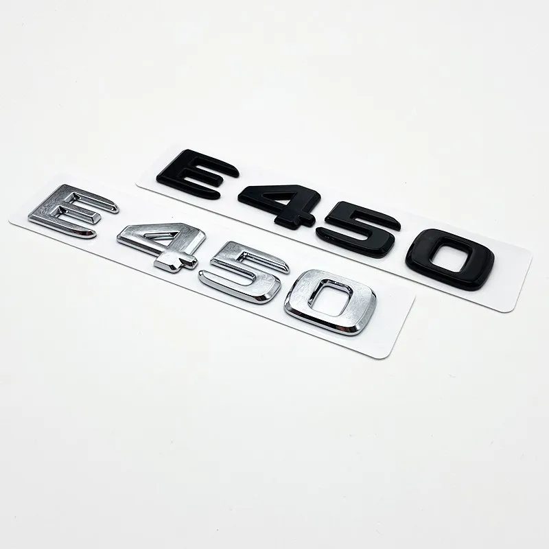 أسود فضي رسائل E200 E260 E300 E400 E450 E220d E350d E400d 4Matic ABS شعار لمرسيدس بنز سيارة جذع شعار ملصق