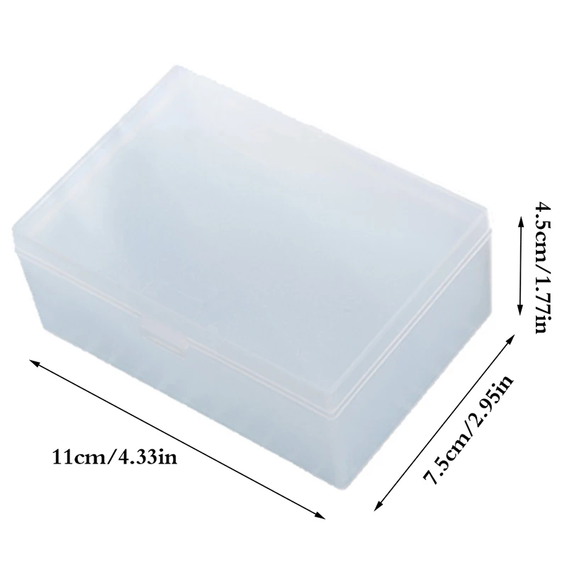 Plastic Storage Box Rectangular Translucent Box Dustproof Storage Case For Card Medicine Sundries Container Organizer