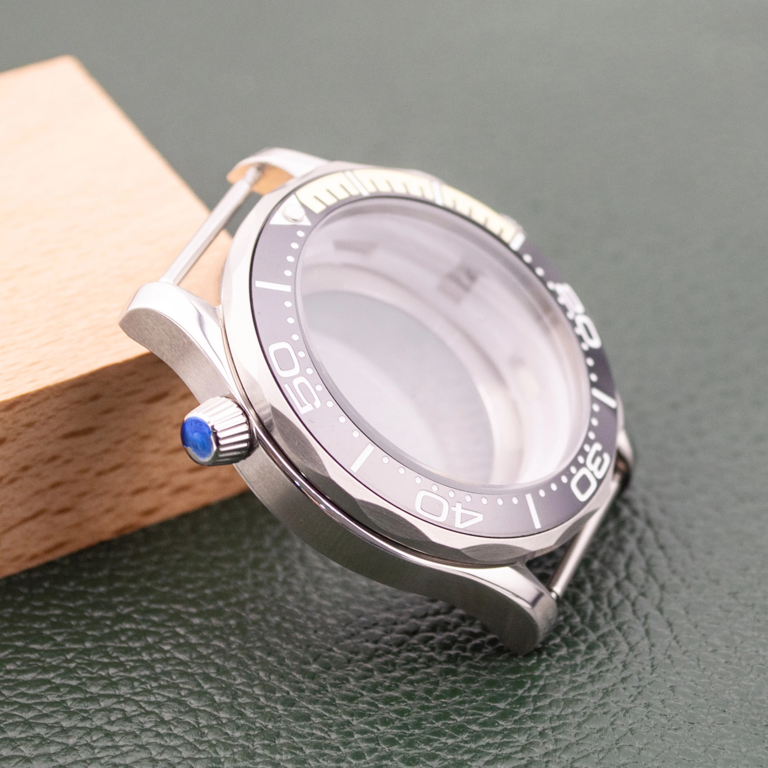 41mm NH35 Case Bezel 38MM Ceramic Seamaster 300 Waterproof Modification for 31mm Dial Stainless Steel Watch Parts NH36 Movement