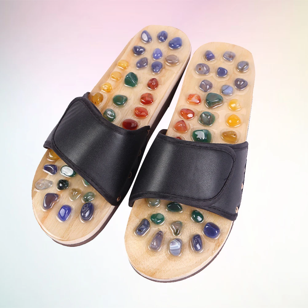 

PU Rubber Foot Massage Shoes Plantar Fasciitis Pain Relief Anti-Slip Acupressure Slippers Blood Circulation Promoting