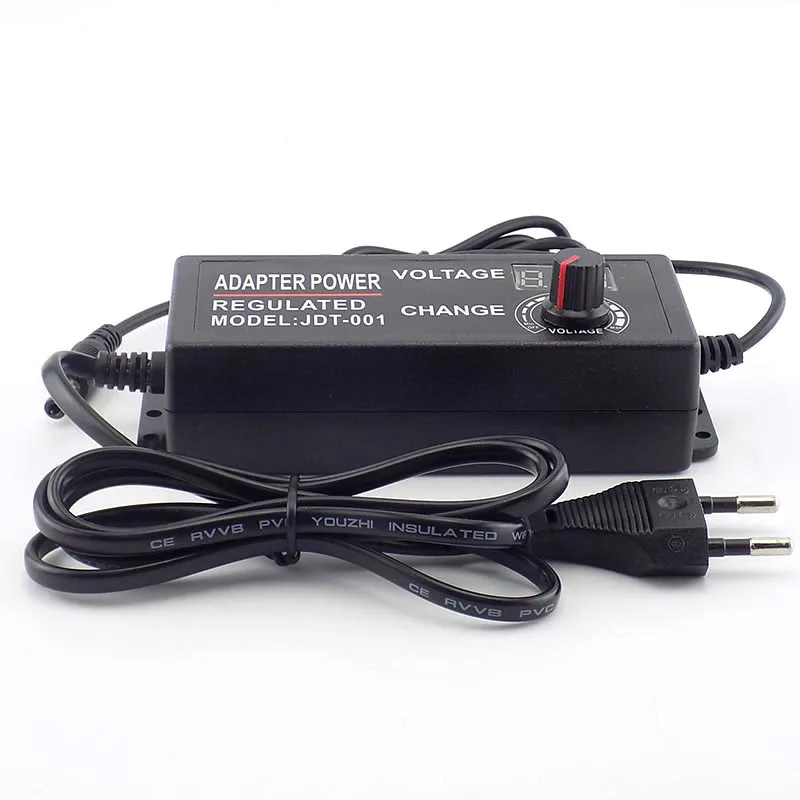 Adjustable Power Adapter AC 100-220V to DC 3-24V 2A CCTV Camera Power Supply Led Strip Light Display Screen Charger H10