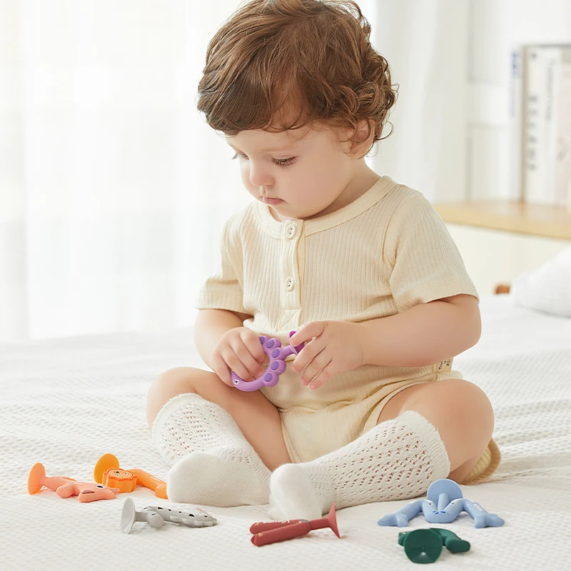 

Детские силиконовые прорезыватели с 26 буквами, игрушки для животных, детские прорезыватели для сосания большого пальца, детские познавательные успокаивающие игрушки для раннего образования