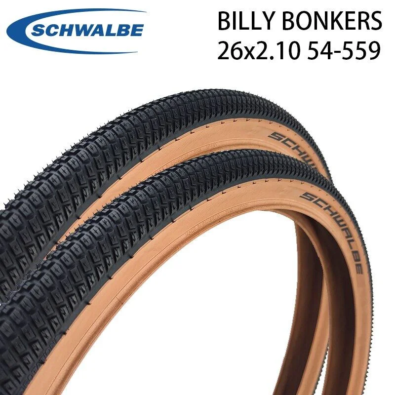 SWALLOW BILLY BONKERS 26x2.10 Bike Tire Steel Wire Tire for MTB Dirt Jump Brown Edge 54-559 Bicycle Tyre Cycling Parts