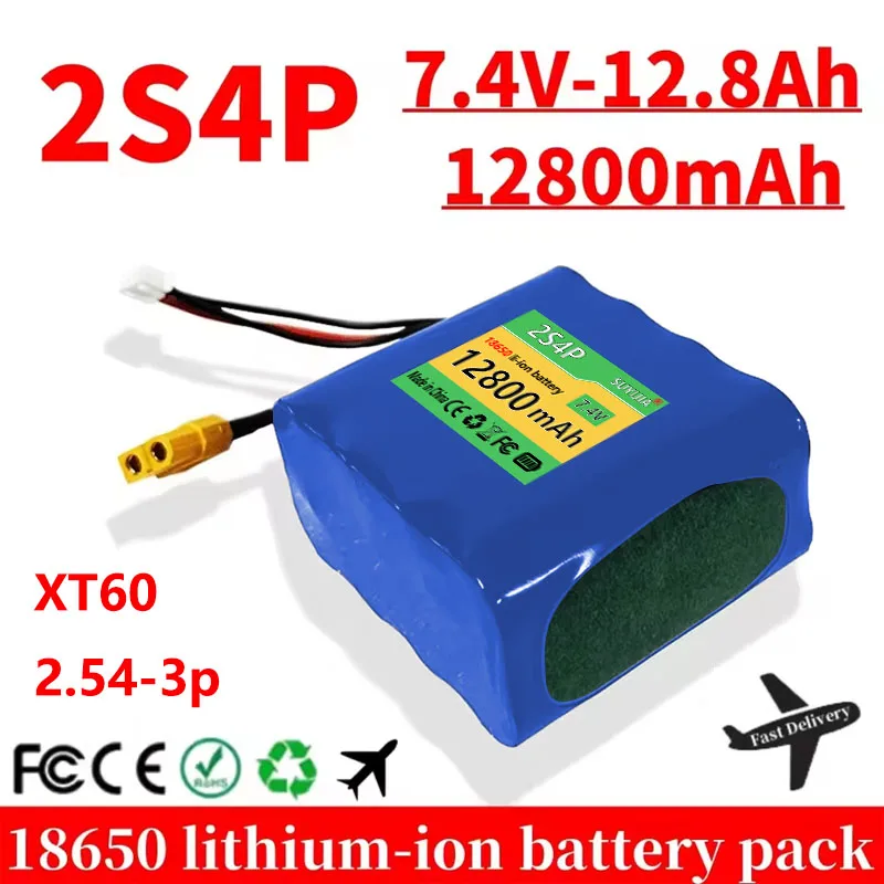 

Batterie Li-ion Rechargeable UAV Haute Capacité 2S4P 7.4V 12.8Ah Pour Divers Modèles D'avion RC Quadrotor XH2.54-3P XT60