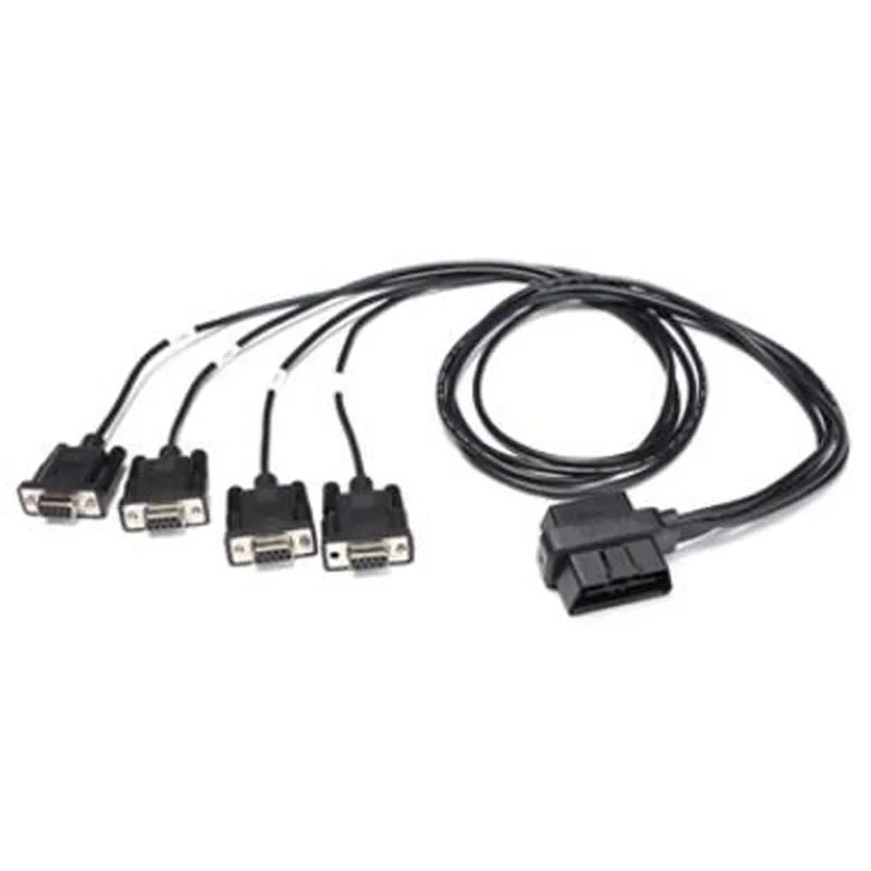 OBD2 16 Pin Cable Wiring Cord 1 Male To 4 DB9 Interface for RS232 Diagnostic Tool Serial Port RS232 Interface Work ELM327