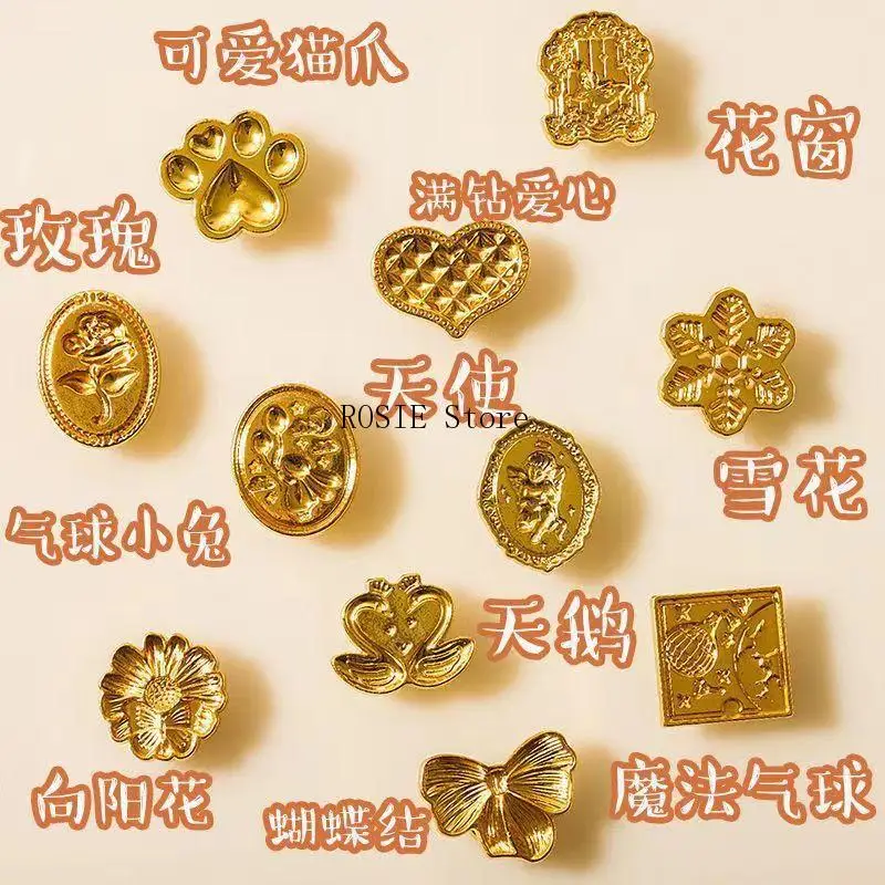 3D Metal Wax Seal Stamp Retro Snow Heart Seal Wax Stamp Replace Head Flowers Leaf Decorate Gift DIY Seal Tool view 2