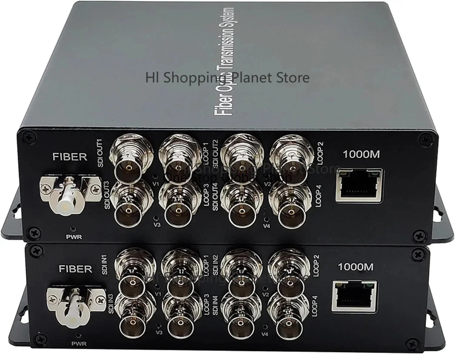 Broadcast Grade 4 Channel SDI Over Fiber Optic Extenders Video Ethernet to Fiber Media Converter LC