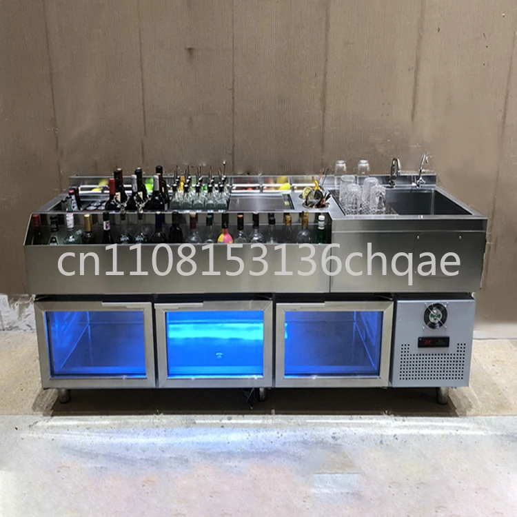 

Most Popular Bar Shop Equipment Refrigerator Bartender Station Stainless Steel Cocktail Station