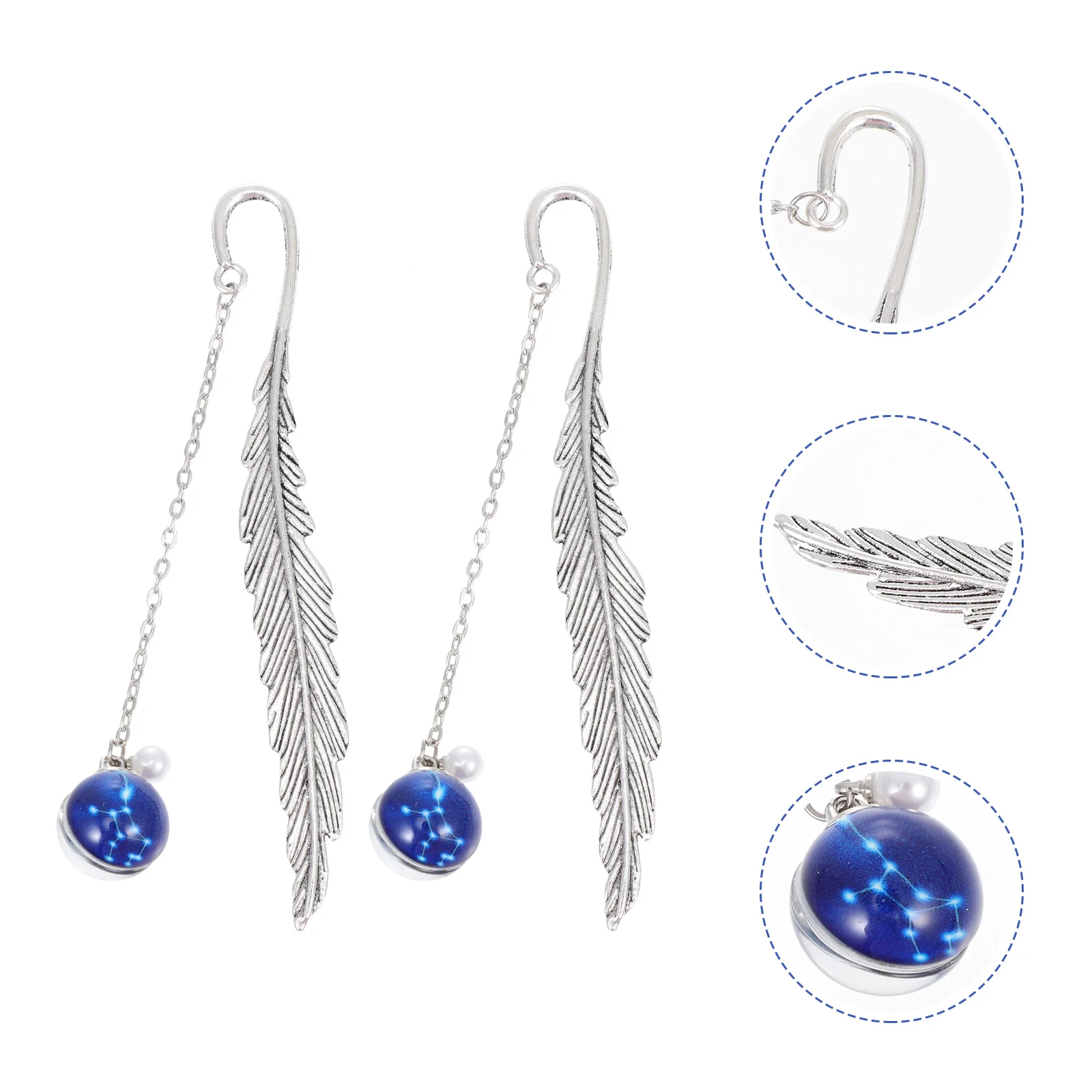 2 個発光ブックマーク金属絶妙なブックマークギフト軽量ストレージ読書が簡単