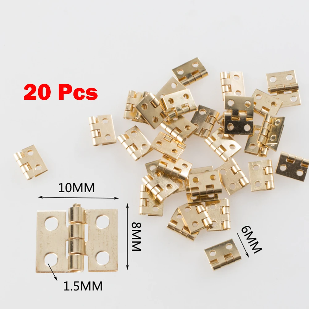 

Screws Mini Hinges Mini Hinges Home Improvement Small Hinges 20Pcs Brassed Dolls Home Hardware Home Improvement