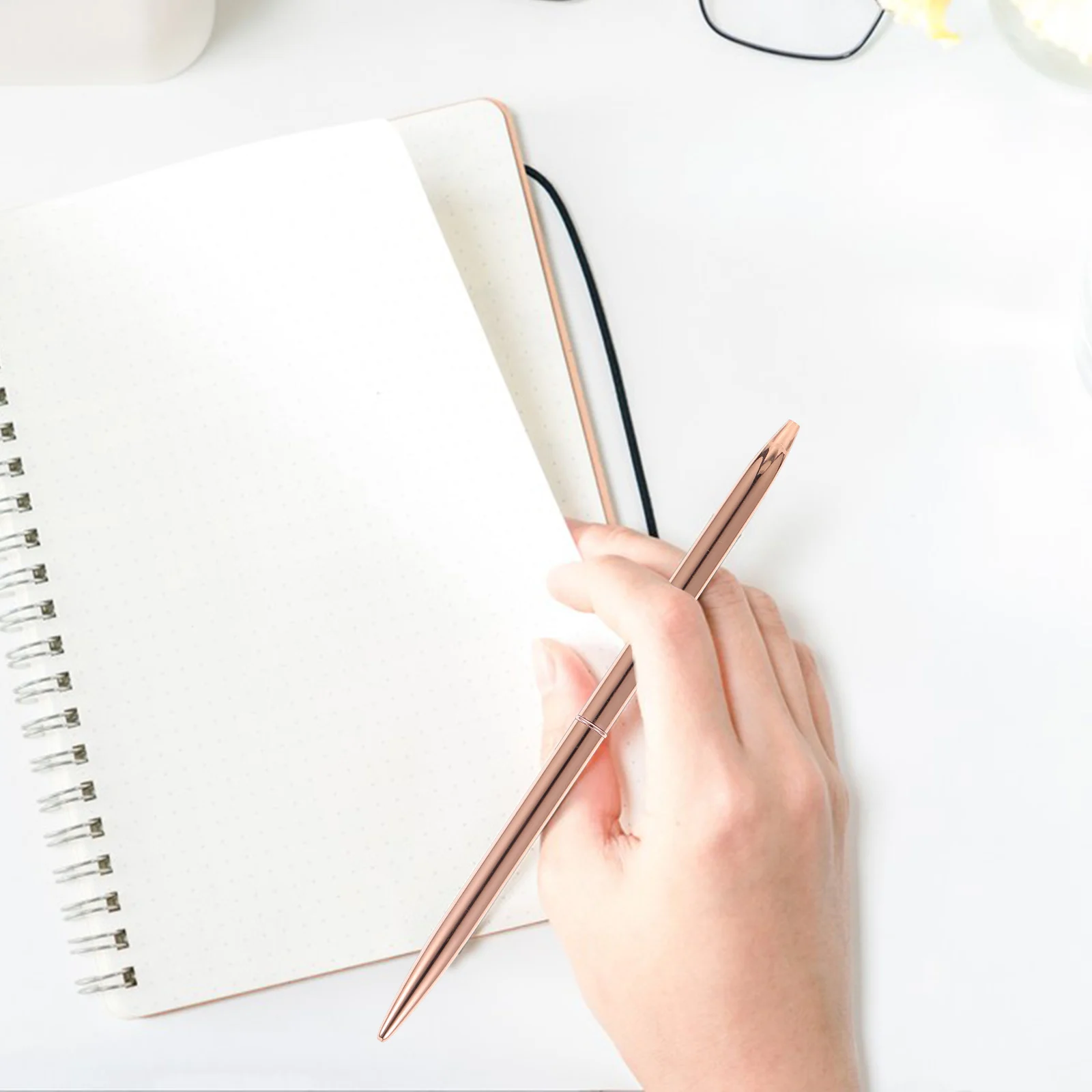 

5Pcs Black Ink Rotary Ballpoint Pens Metal Rotating Pens for Office Business Guest Book Signing Teachers Students Supplies Set