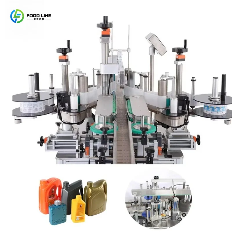 Customized Automatic Double Sided Labeling Machine Front and Rear Sticker Labeler for Flat Square Bottles and Cans