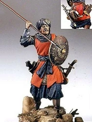1/32 54mm ancient warrior with spear stand Resin figure Model kits Miniature gk Unassembly Unpainted