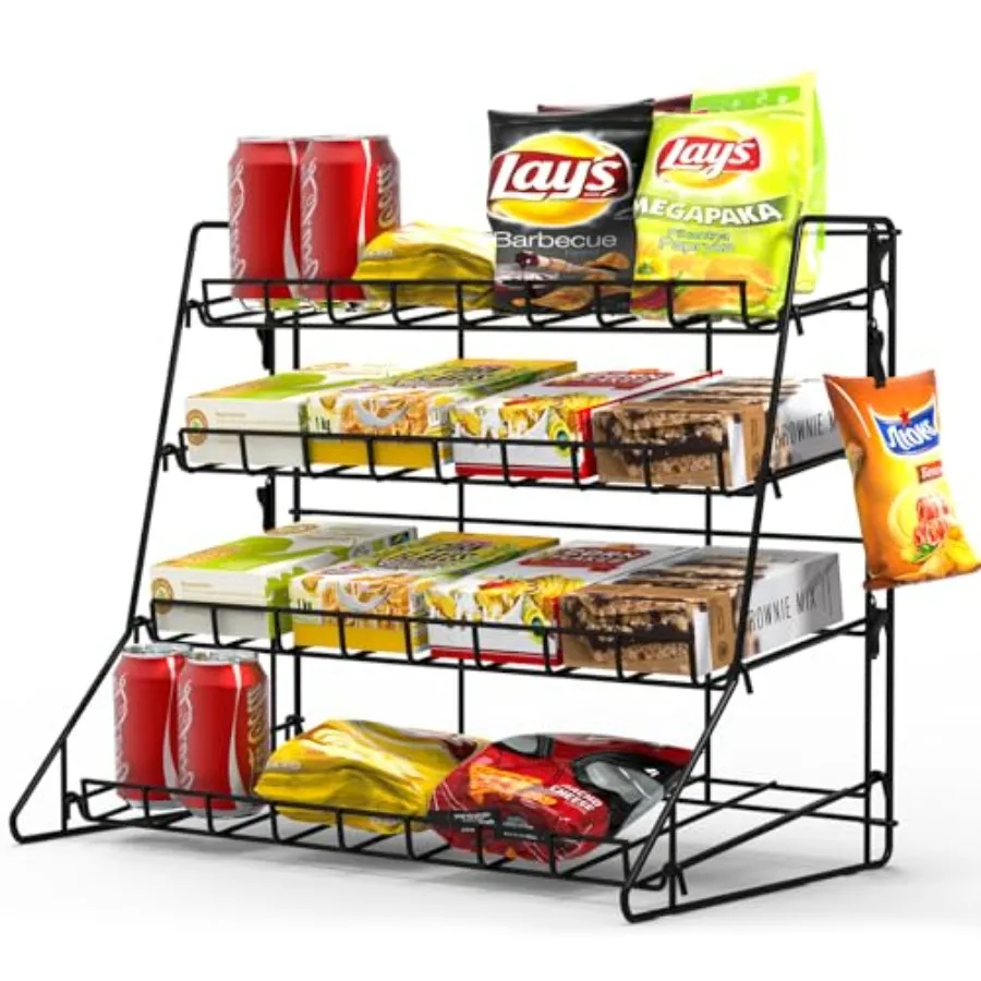 

Черная металлическая витрина для розничной торговли - настольная полка-органайзер для закусок, подставка для товаров для розничного магазина, товары для дома