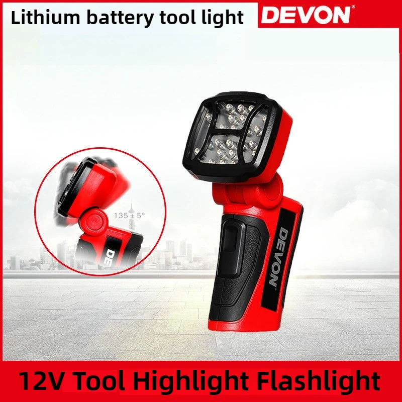 DEVON 5506 Baterai Lithium 12V Senter Multifungsi Lampu Kerja LED Portabel Luar Ruangan Lampu Perbaikan Tanpa Baterai dan Pengisi Daya
