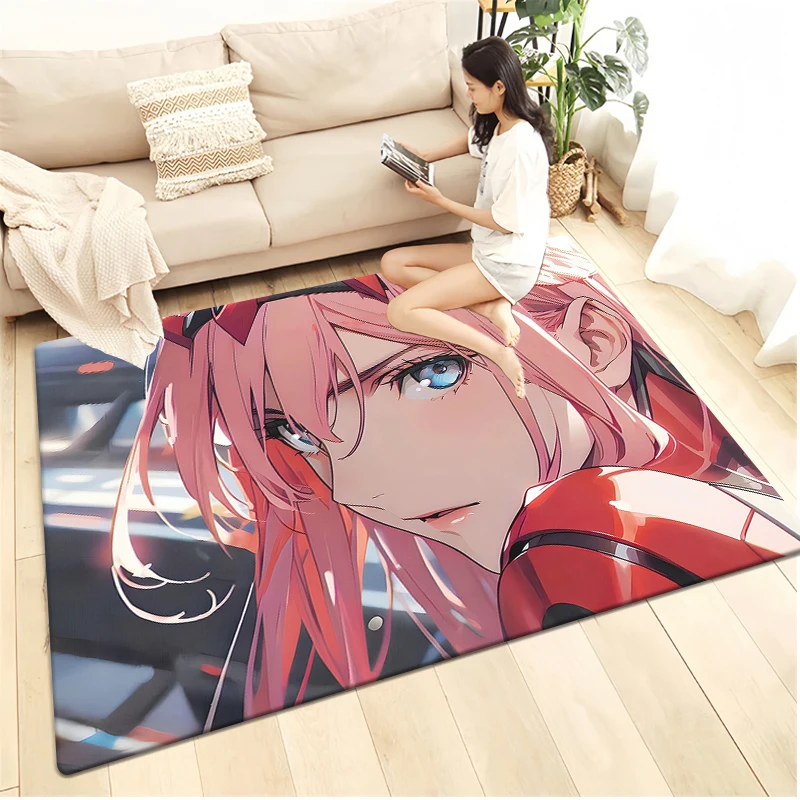 

Darlinginthefranxx Cute Cartoon HD Printed Carpet,Living Room Bedroom Entrance Door Mat,Sofa,Home Decoration Carpet,Picnic Rug