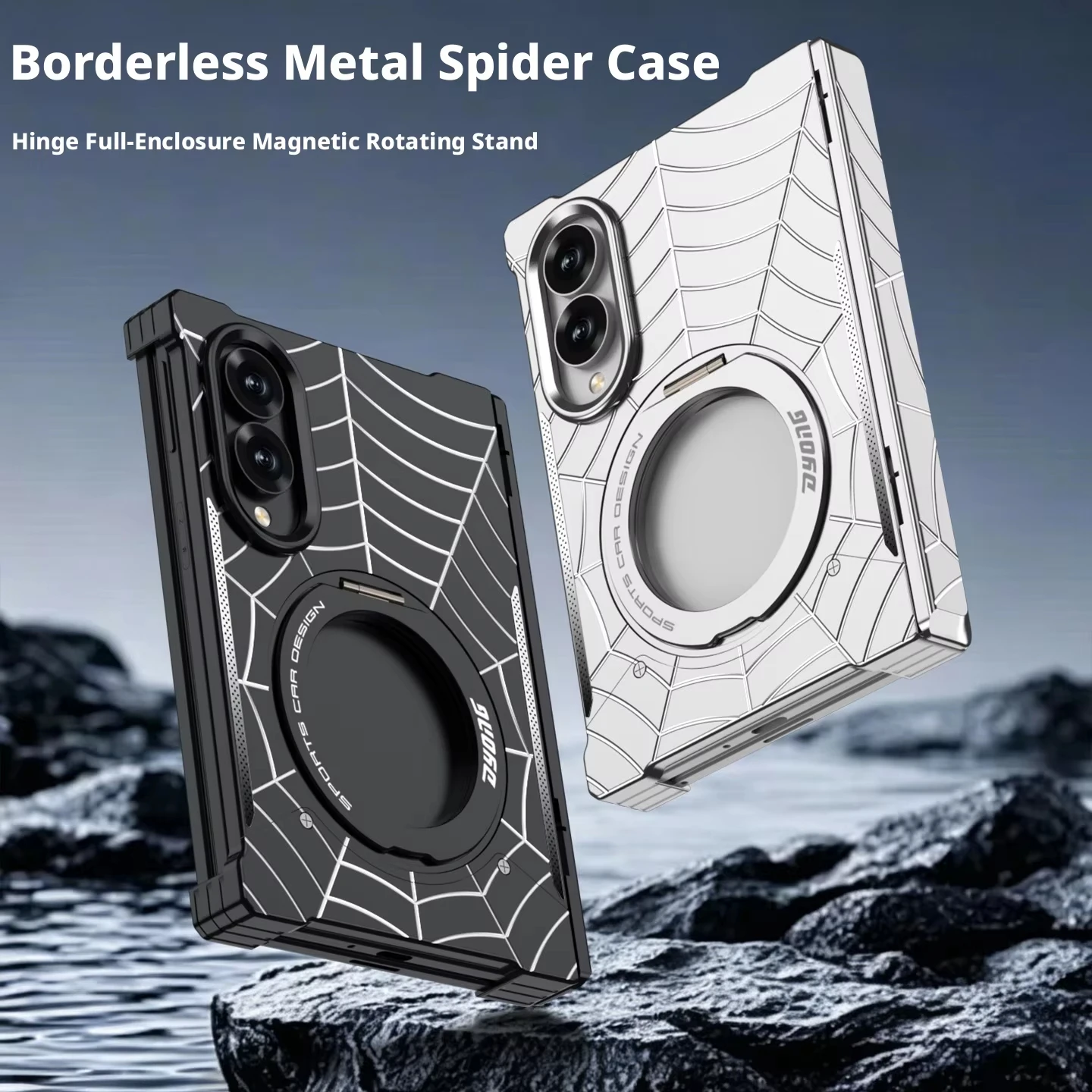 Aluminum Alloy Spider Case For Samsung Galaxy Z Fold8 Fold 8 Magnetic Rotating Stand Hinge Fully Enclosed Protection Cover