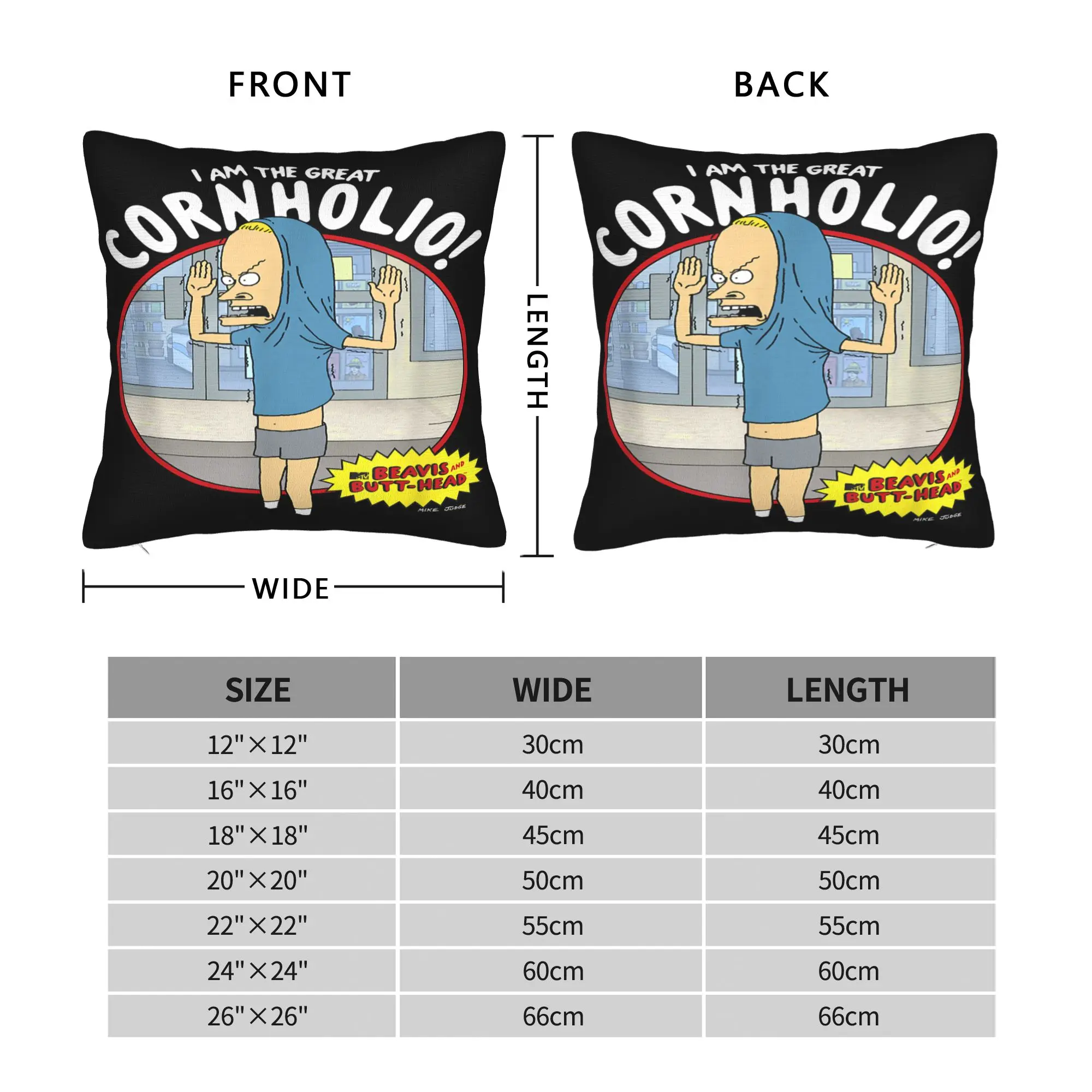 Beavis and Butt-Head The Great Cornholio Pillow Case  Novelty Pillow Cover Comfy Pillowcases For Sofa Home Decor