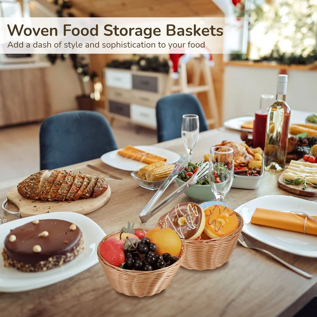 20Pcs Woven Bread Baskets 7.1