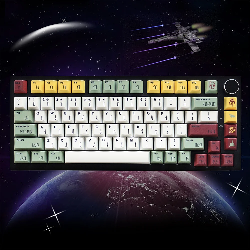 

Personality GMK Boba Fett Keycaps Sublimation 129 Keys Cherry Profile Keycaps for 68/87/104/108 Mx Switch Mechanical Keyboard