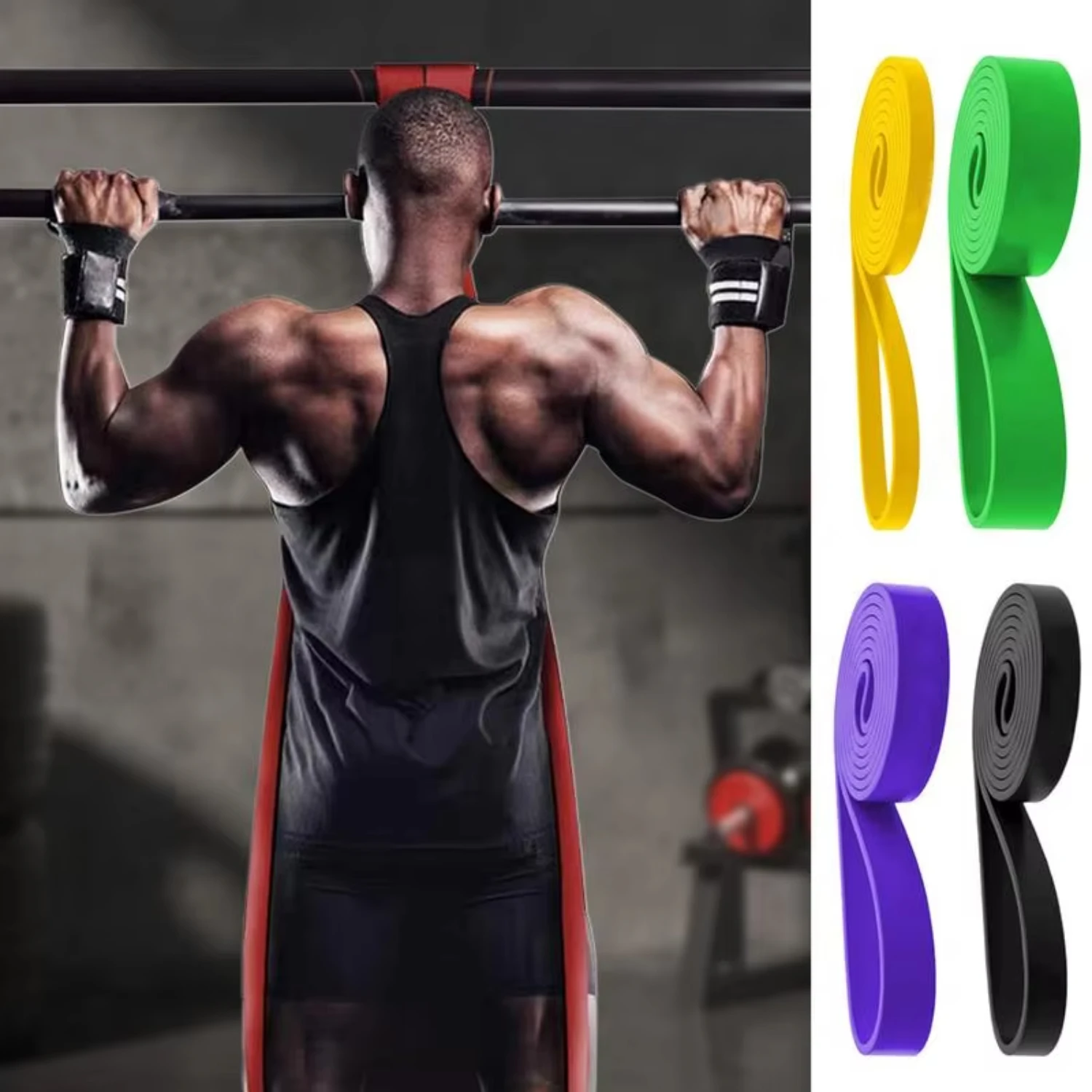 

Resistance Band Elastic Exercise Strength Pull-Ups Auxiliary Band Pilates Gym Fitness Equipment Strengthening Train
