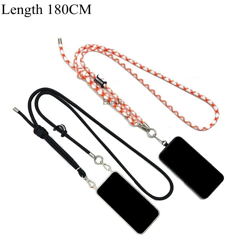 

Outdoor Sports 180cm Phone Adjustable Lanyard Silver Buckle Wrist Hand Crossbody Strap Cord Hang Mobile Shoulder Chain Key Rope
