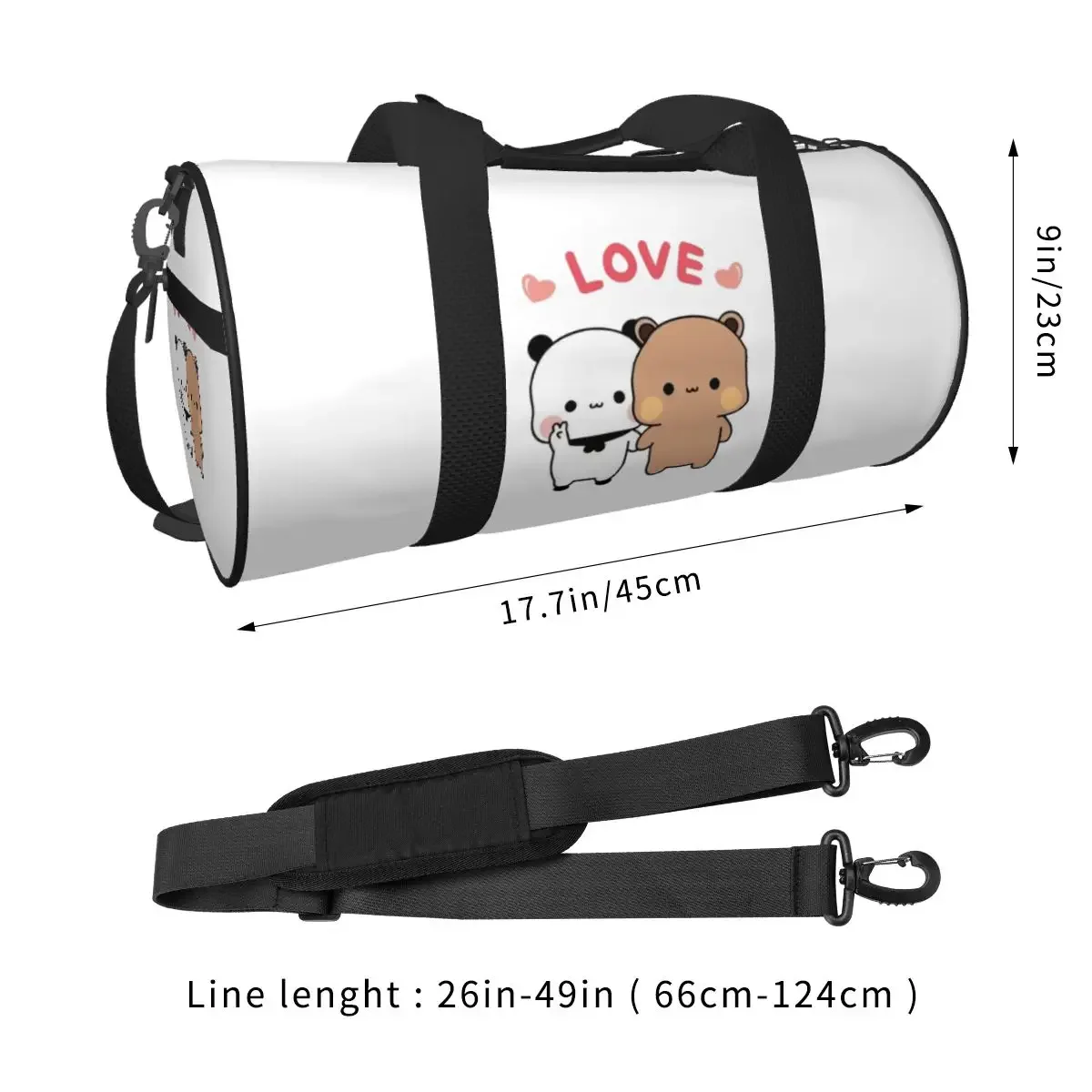 Bear And Panda Bubu Dudu Balloon Large Duffle Gym Bag Waterproof Duffle Travel Bags Handbags Fitness bag