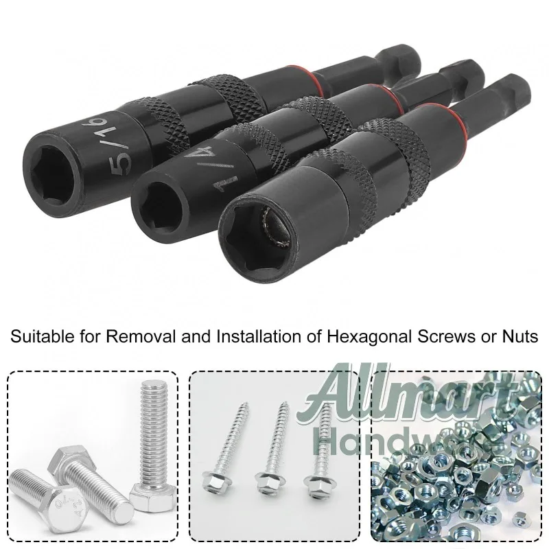 

Набор приводов с магнитной шарнирной гайкой из 3 предметов, 1/4/5/16, 3/8 дюйма, держатель сверла с шестигранным хвостовиком, универсальная втулка для вращающегося ударного сверла