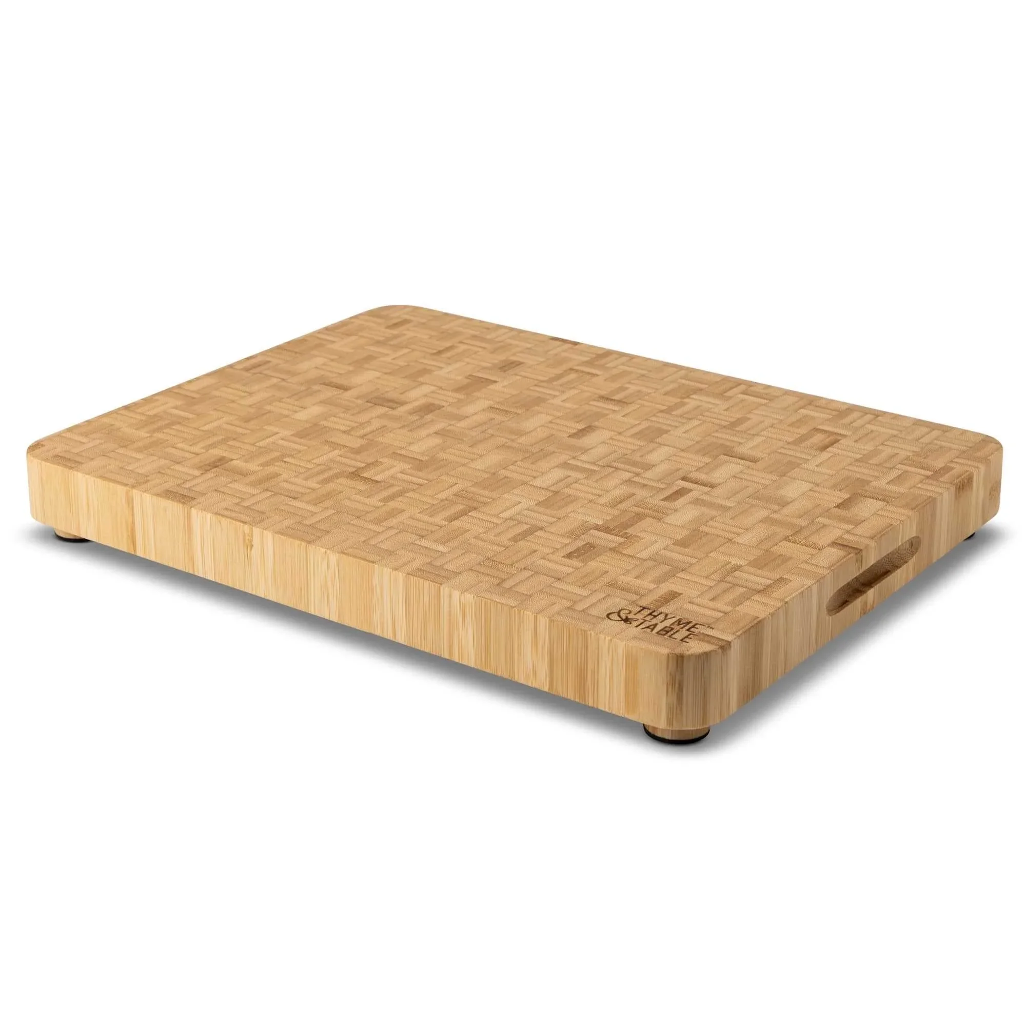 Blocco da macellaio endgrain in bambù da 13x17 pollici, tagliere reversibile con scanalatura per succo per cucina, ecologico