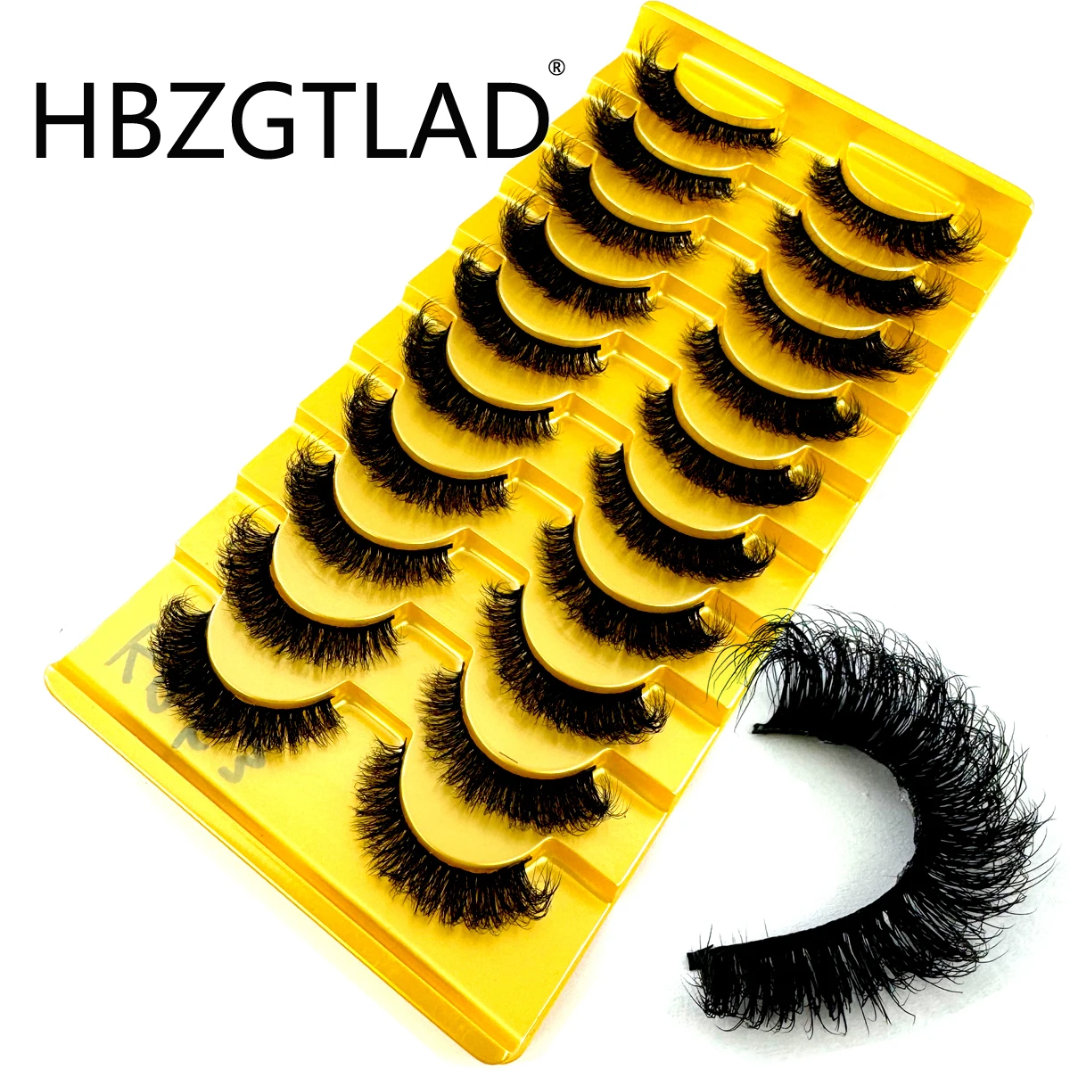 HBZGTLAD Lashes 3D False Eyelashes Natural Look Curly Cat EyeLashes 10 Pairs Reusable Faux Mink Eyelashes Extention Makeup