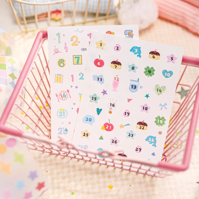 Kawaii Cartoon Cream Planet Half Sugar Plan Die Cutting Sticker Creative Planner Handbook Decoration DIY Diary Scrapbook Sticker