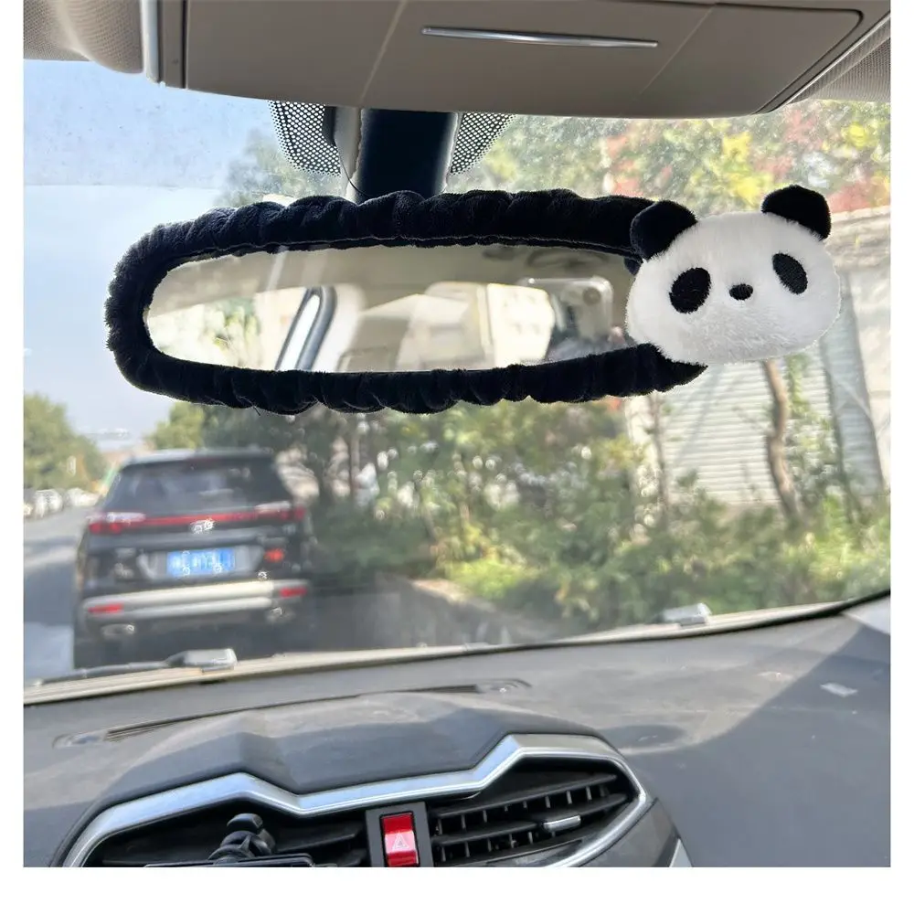 Creative Cartoon Panda Doll Rearview Mirror Cover Decoration Animal Decoration Car Rearview Mirrors Universal Car Accessories