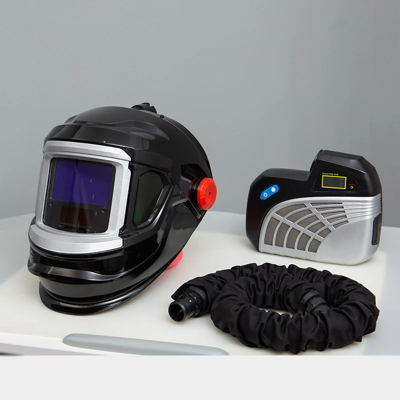 PP Grinding Flip Up Respirator Solar Auto Darkening Welding Helmet for Powered Air Purifying