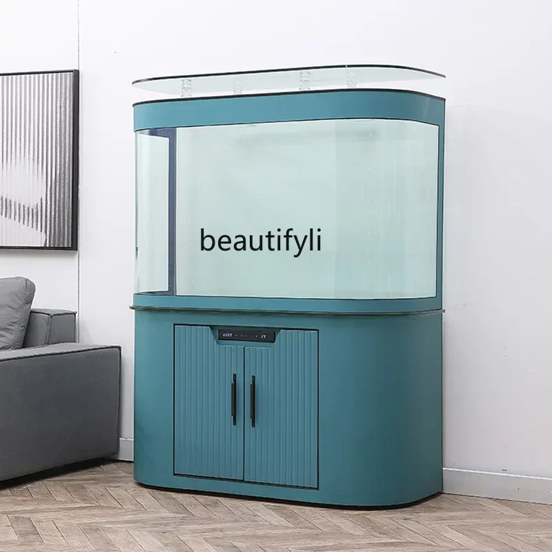Q181  Light luxury fish tank living room household large intelligent bottom filter against the wall glass ecological water-free